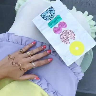 Coral nail art manicure